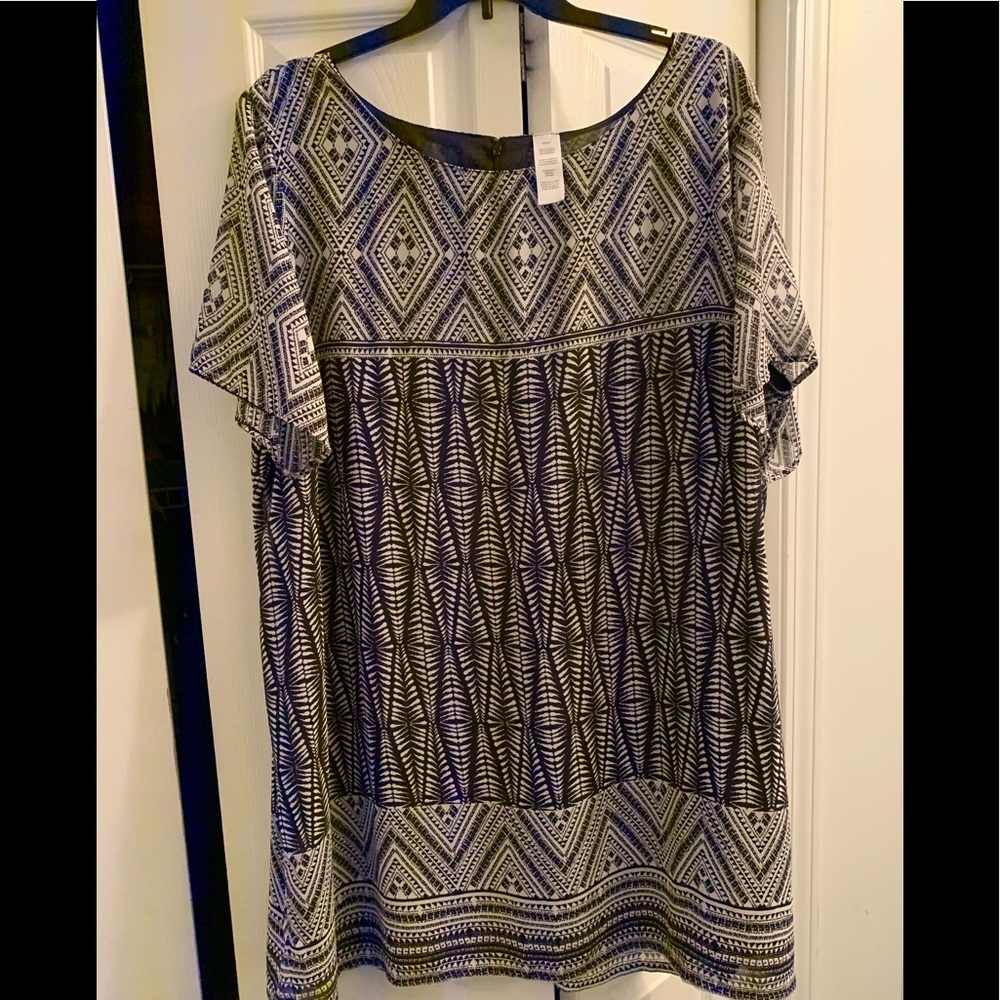 Avon brand white/black print dress